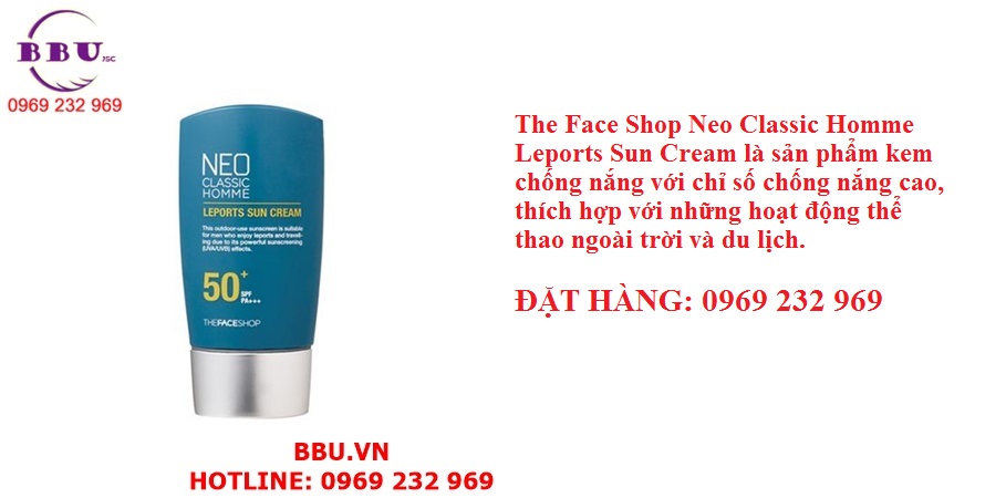 Kem chống nắng The Face Shop Neo Classic Homme Leports Sun Cream