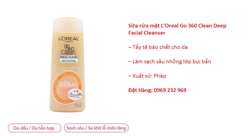 Sữa rửa mặt LOreal Go 360 Clean Deep Facial Cleanser