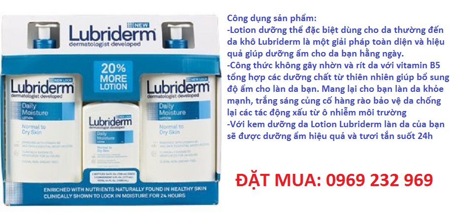 Bộ kem dưỡng da Lotion Lubriderm giúp khỏe da và giữ ẩm cho làn da