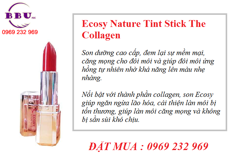 Son dưỡng Ecosy Nature Tint Stick The Collagen