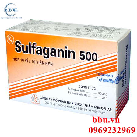 Thuốc kháng sinh điều trị bệnh tiêu chảy, suy giảm tình trạng cơ thể, nhiểm độc vi sinh Sulfaganin 500