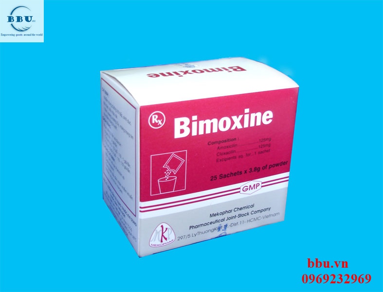Thuốc kháng sinh điều trị nhiễm khuẩn đường hô hấp, tai mũi họng Bimoxine
