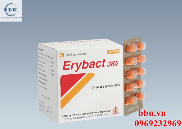 Thuốc kháng sinh điều trị viêm phế quản, viêm phổi, nhiểm khuẩn đường tiêu hóa Erybact 365 