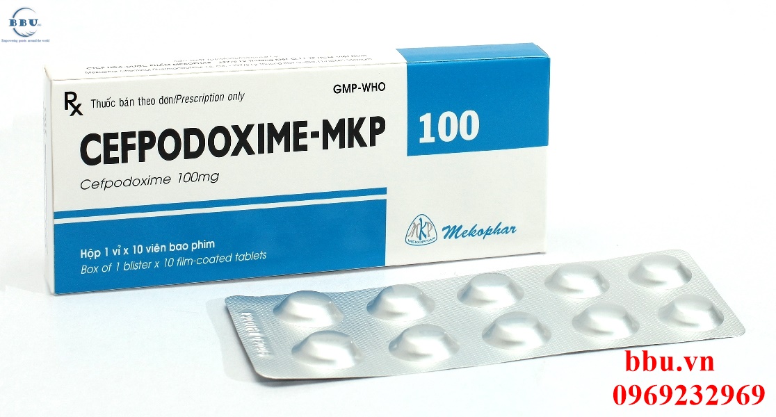 Thuốc kháng sinh điều trị viêm xoang, viêm amidan, viêm tai Cefpodoxime MKP 100