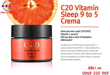 Kem dưỡng C20 Vitamin Sleep 9 to 5 Crema