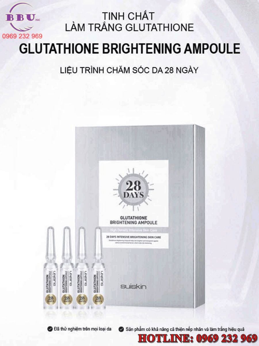 Thành phần trong Huyết Thanh Suiskin Glutathione Brightening Ampoule