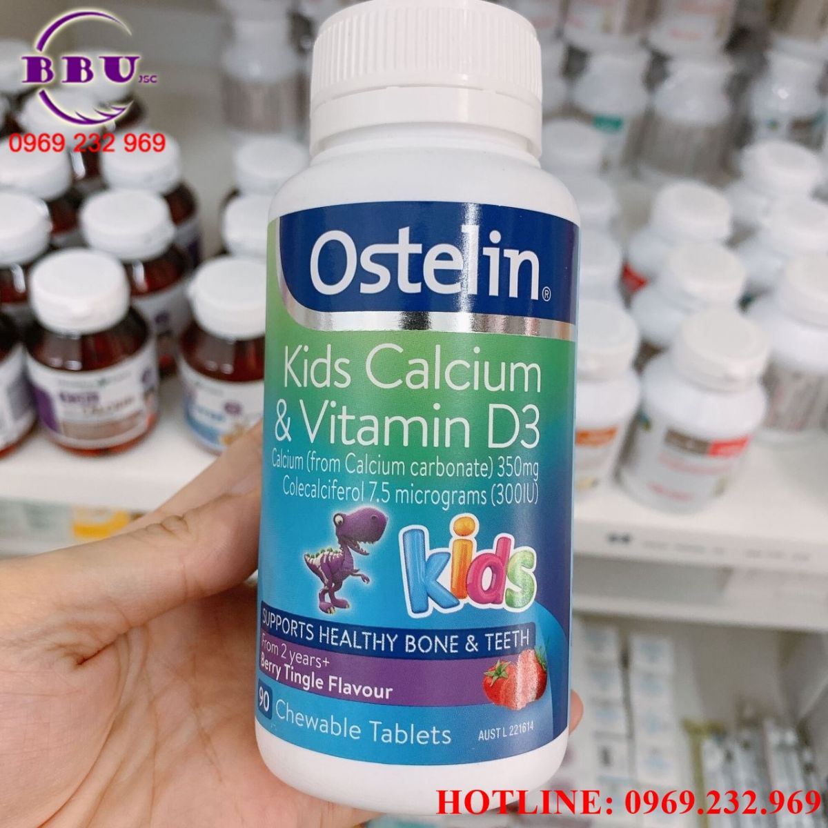Kẹo nhai Ostelin Kids Vitamin D3 Liqui