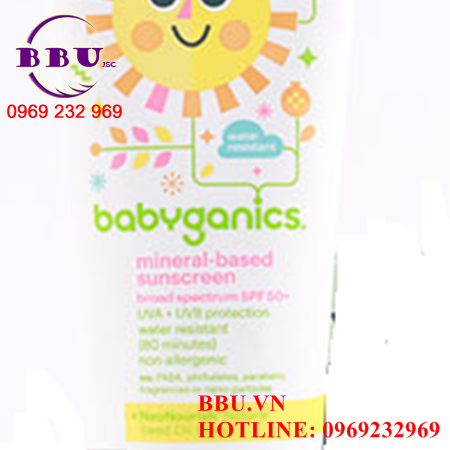 Kem chống nắng Babyganics Mineral Based Sunscreen SPF 50+ Fragrance Free 177ml của Mỹ