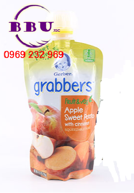 Nước ép trái cây hương táo Gerber Grabbers dành cho bé 120ml của Mỹ