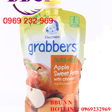 Nước ép trái cây hương táo Gerber Grabbers dành cho bé 120ml của Mỹ