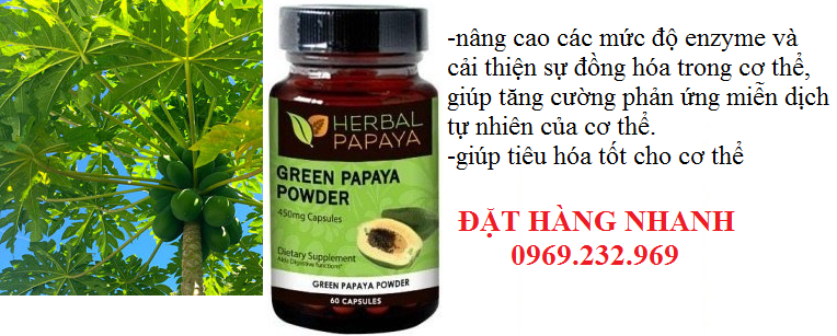 Thuốc đặc trị ung thư green papaya - non-gmo veggie capsules