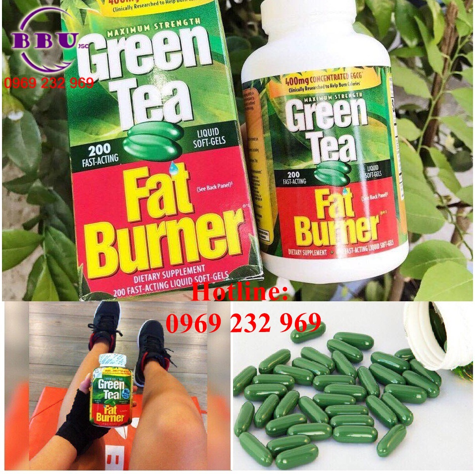 Thuốc uống giảm cân từ trà xanh Green Tea Fat Burner 200 viên của Mỹ
