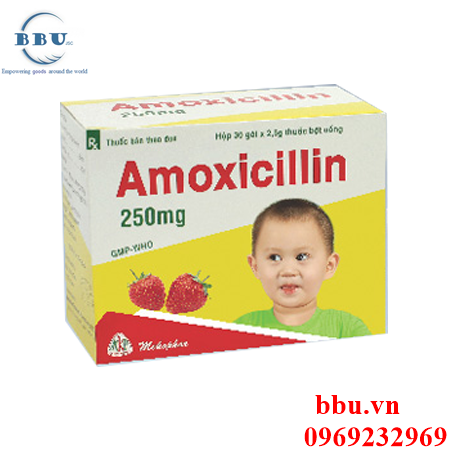 Thuốc điều trị nhiễm khuẩn dành cho trẻ em hương dâu Amoxicillin
