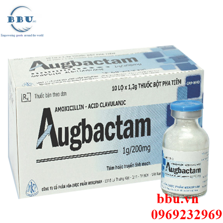 Thuốc kháng sinh điều trị nhiễm khuẩn nha khoa, hô hấp, da, xương khớp, đường tiết niệu Augbactam 1g/200mg