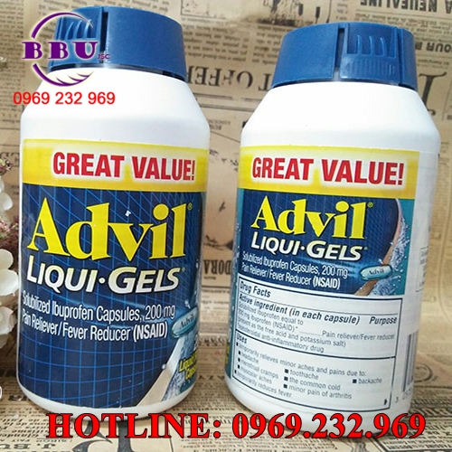 Viên uống giảm đau Advil Liqui Gels 200mg