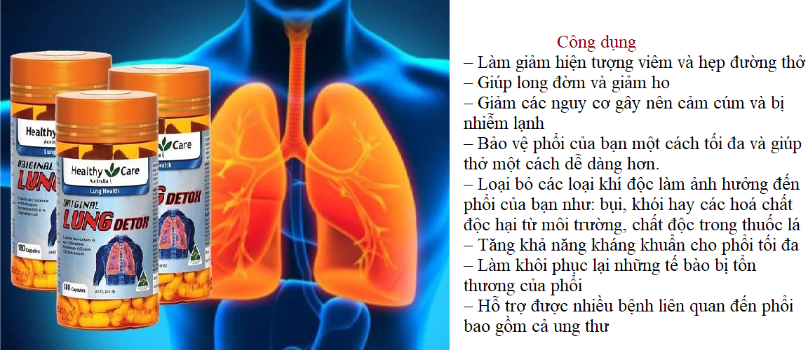 Giải độc phổi với Healthycare Original Lung detox