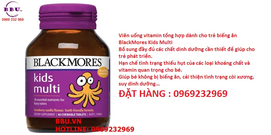 Viên uống vitamin tổng hợp dành cho trẻ biếng ăn BlackMores Kids Multi