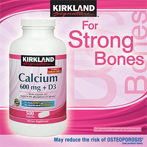 Thuốc đặc trị xương khớp Canxi Kirkland Calcium 600mg-D3 hộp 500 viên của Mỹ