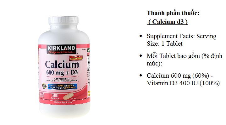Phương pháp điều trị xương khớp bằng thuốc Canxi Kirkland Calcium 600mg- D3 hộp 500 viên hiệu quả của Mỹ