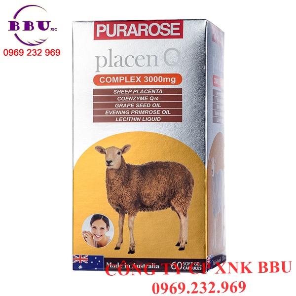 Viên Uống Nhau Thai Cừu Purarose Placen Q 3000mg 