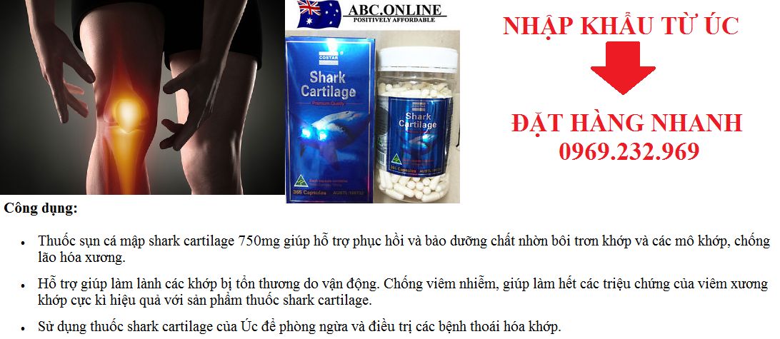 Bán thuốc điều trị xương khớp Blue Shark Cartilage 750mg giá sỉ