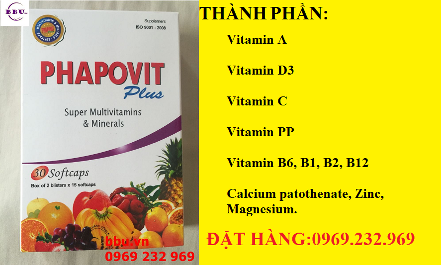 Bỏ sỉ sản phẩm Phapovit plus 30 viên bổ sung vitamin và khoáng chất hiệu quả