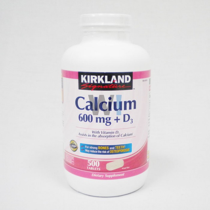 Bán thuốc điều trị xương khớp giá sỉ Canxi Kirkland Calcium 600mg-D3 hộp 500 viên của Mỹ