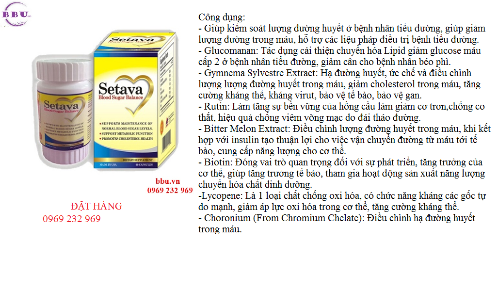 Setava mua thuốc chữa bệnh tiểu đường