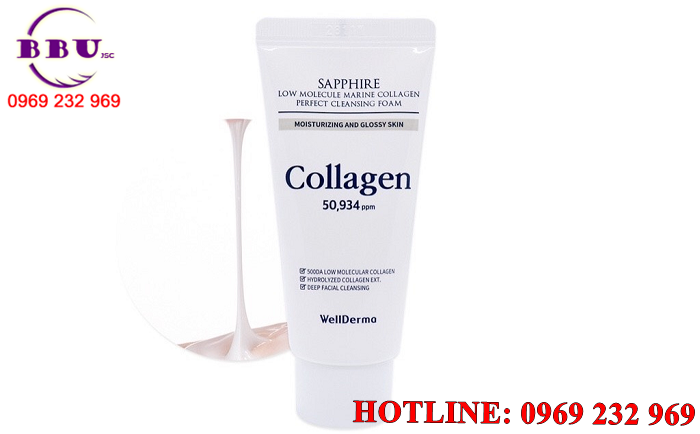 Phân phối sỉ Sữa rửa mặt WellDerma Sapphire Low Molecule Marine Collagen uy tín
