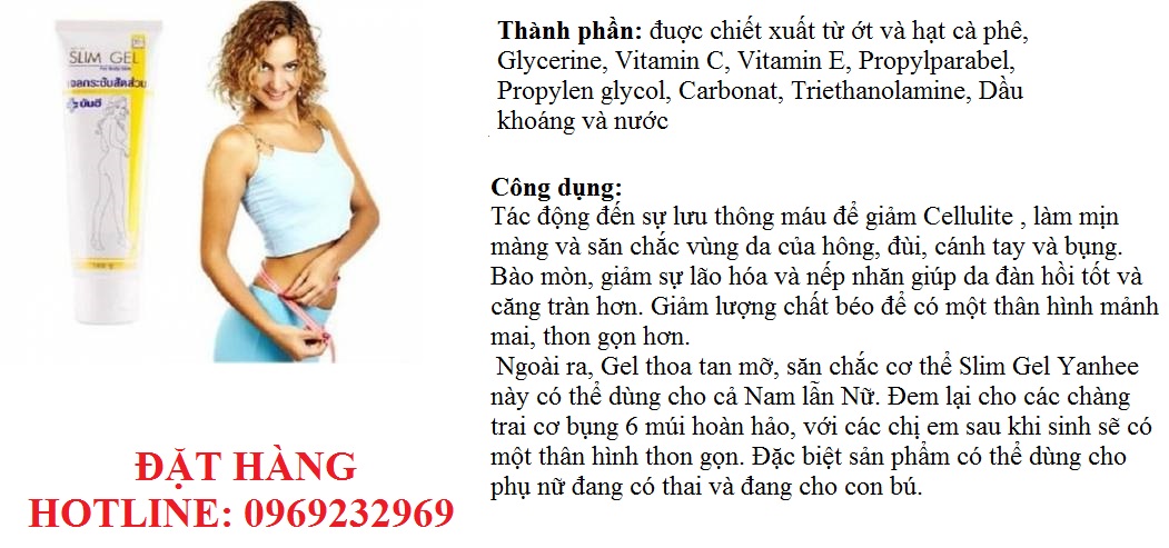 Chuyên cung cấp gel thoa tan mỡ bụng Yanhee Thái Lan