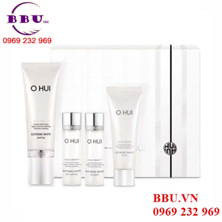 Bộ sản phẩm OHUI Extreme White Peeling Special 4 Items Limited Gift Set 2016 New