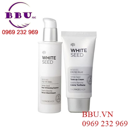 Bộ dưỡng trắng da The Face Shop White Seed Real Whitening Essence và Tone-up Cream