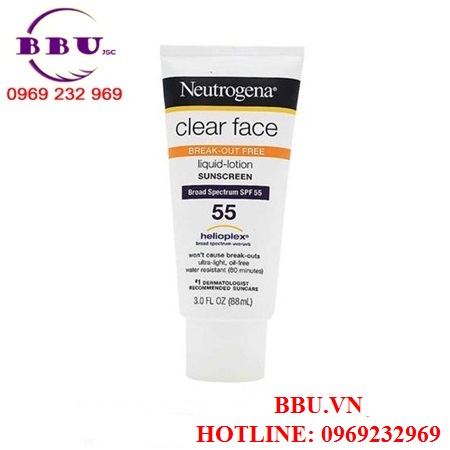 Kem chống nắng Neutrogena – Clear Face Liquid Lotion Sunscreen SPF 55