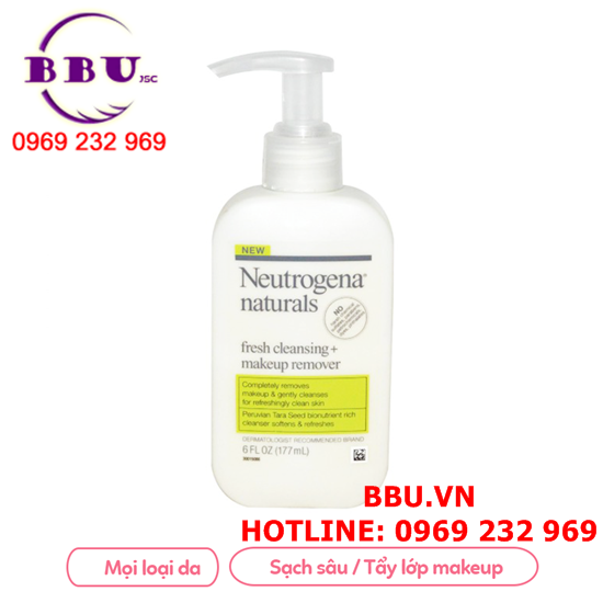 Sữa rửa mặt tẩy trang Neutrogena Naturals Fresh Cleansing Makeup Remover