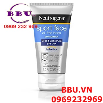 Kem chống nắng Neutrogena Sport Face Oil Free Lotion Sunscreen Broad Spectrum SPF 70+
