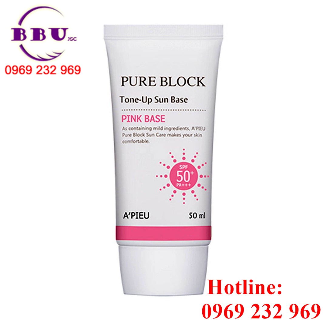 Kem chống nắng A’pieu Pure Block Tone-Up Sun Base Pink Base SPF50/PA
