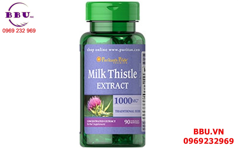  Chiết Xuất Cây Kế Sữa 1000 mg - Milk Thistle 4:1 Extract 1000 mg (Silymarin) 90v
