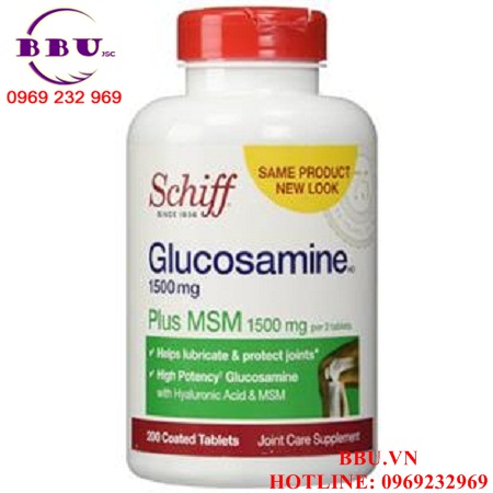 Viên uống trị viêm khớp Schiff ® Glucosamine 1500mg plus MSM + Joint Fluid của Mỹ