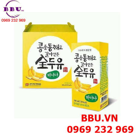 Sữa đậu nành vị chuối Hanmi Hàn Quốc thùng 16 hộp
