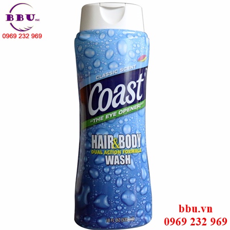 Sữa tắm gội Coast Hair Body Wash Classic Pacific Force Scent 532 ml của Mỹ
