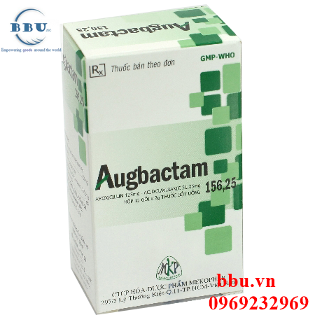 Thuốc kháng sinh điều trị viêm amidan, viêm xoang, nhiểm khuẩn đường hô hấp Augbactam 156,25