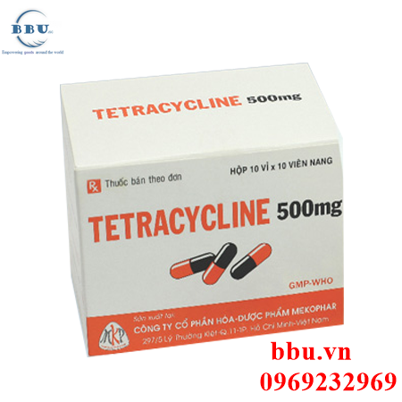 Thuốc kháng sinh điều trị viêm amidan, viêm xoang, viêm phổi, viêm phế quản Tetracycline 500mg