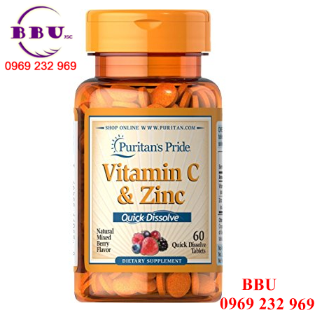 Viên uống Quick Dissolve Vitamin C with Zinc Mixed Berry