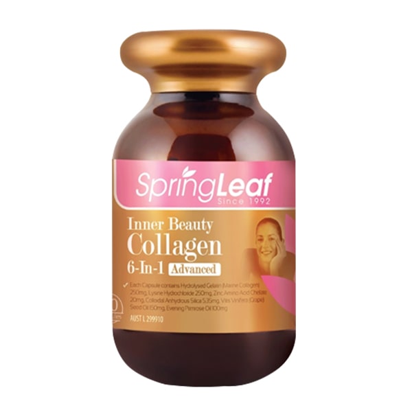 Viên Uống Collagen 6 In 1 Spring Leaf Inner Beauty Plus tái tạo làn da tươi trẻ