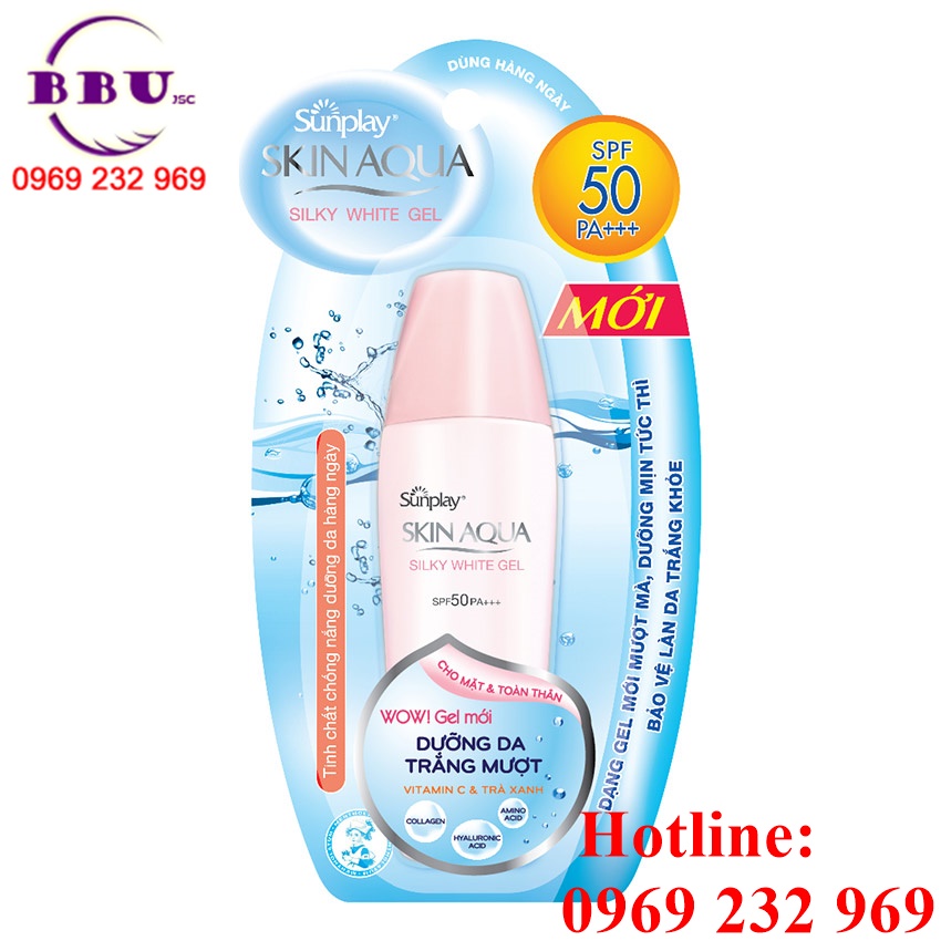 Gel Chống Nắng Rohto Sunplay Skin Aqua Silky White Gel SPF50 – 30g