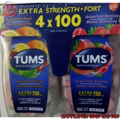 Viên nhai trị đau dạ dày Tums Extra Strength 750mg