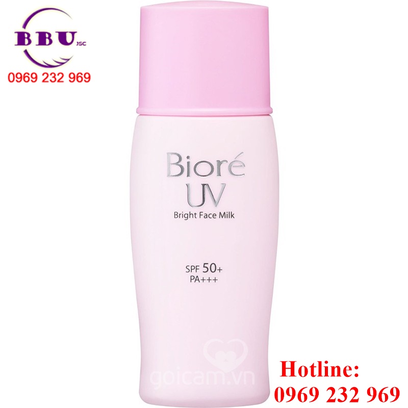 Biore UV Bright Face Milk SPF50/PA ( màu hồng )