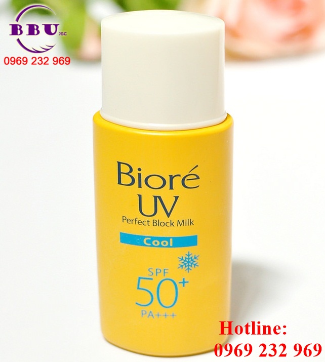 Kem chống nắng  Biore UV Perfect Block Milk - Cool - SPF 50/PA