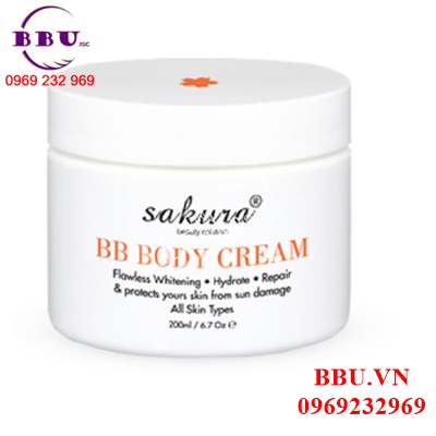 Kem Dưỡng Trắng Và Trang Điểm Toàn Thân Sakura BB Body Cream (200g)