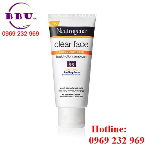 Kem chống nắng Neutrogena Clear Face Break-Out Free Liquid Lotion Sunscreen 